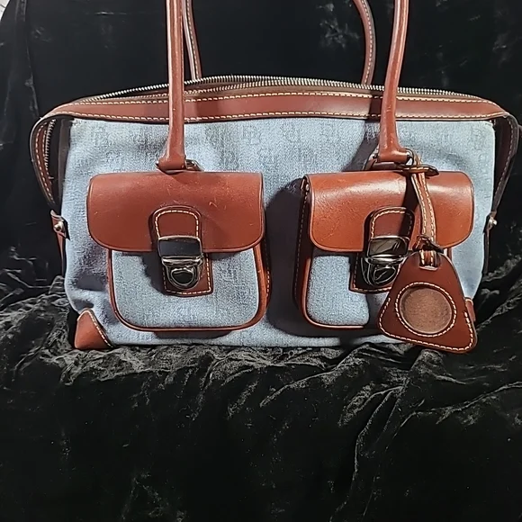 FINAL DISCOUNT Denim and Leather Handbag - Picture 1 of 11